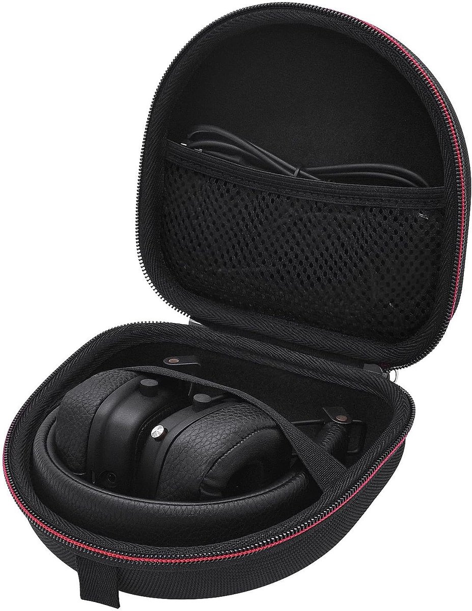 Beschermhoes voor Marshall Major IV/III/II, Mid, Monitor Headphones Case, Harde hoes, Draagtas (zwart)