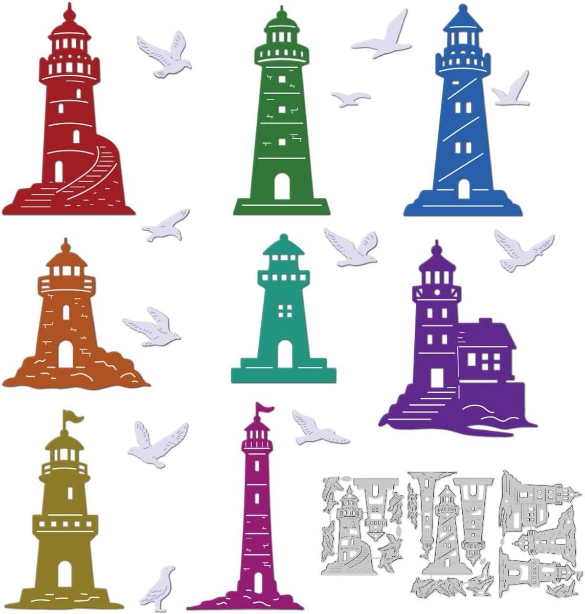 meeuw snijmatrijzen riff kaarten maken matrijs sjabloon koolstofstaal snijden scrapbooking reliëf sjabloon voor verjaardag bruiloft papier handwerk album uitnodiging