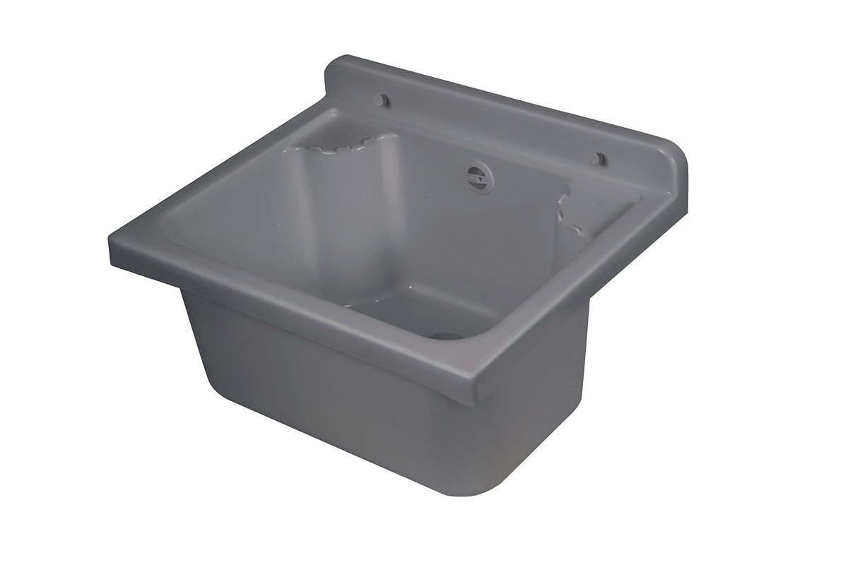 Omgoods - Polypropyleen Wandwastafel met Afvoer- en Bevestigingsset - 42 x 34 x 21 cm