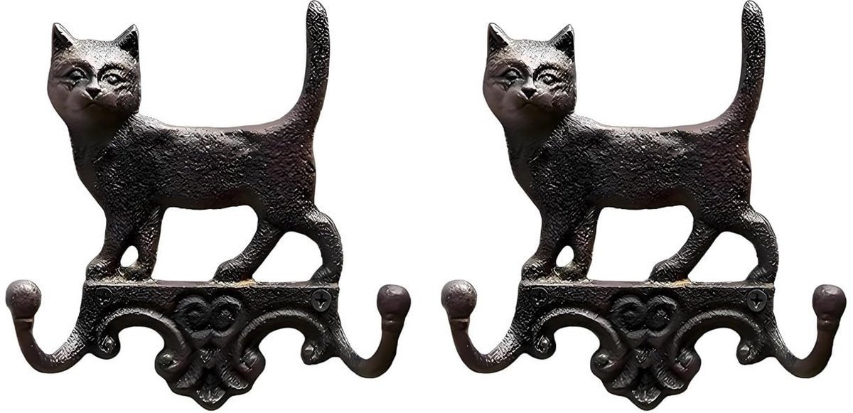 Omgoods - Zware Dubbele Haak van Gietijzer met Dierenmotief, Perfect voor Badkamer en Slaapkamer