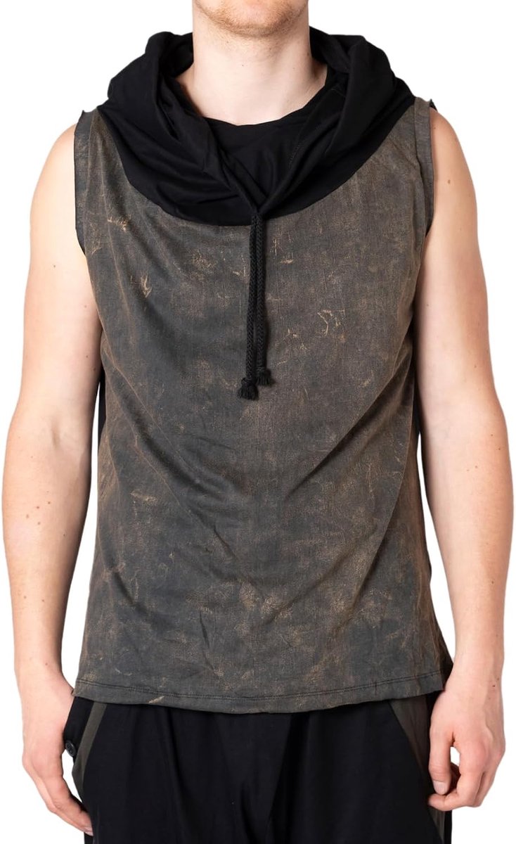 Mouwloze Hoodie voor heren - spieren shirt, fitness tanktop met stijlvolle capuchon - 100% katoen - Sport, Training, Vrije tijd