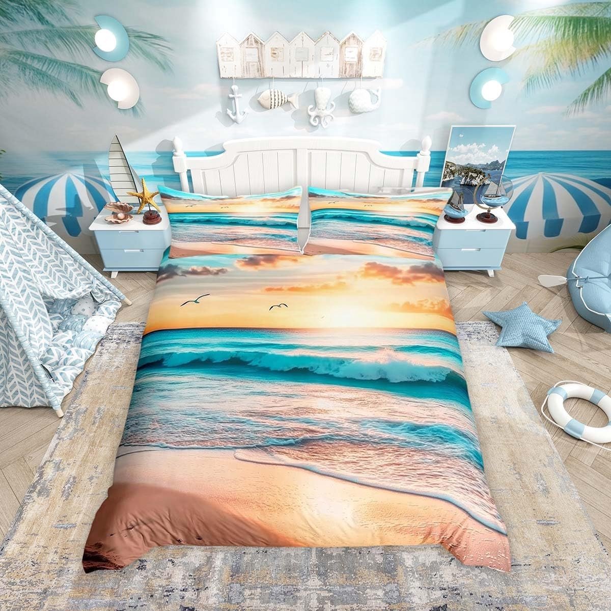 Omgoods - Kingsize Dekbedovertrek met Strandthema