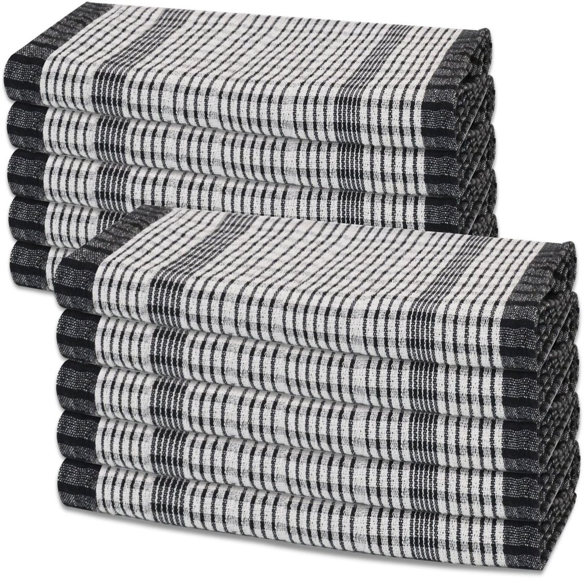 Omgoods - Set van 10 Theedoeken 100% Katoen - Super Absorberend en Machinewasbaar