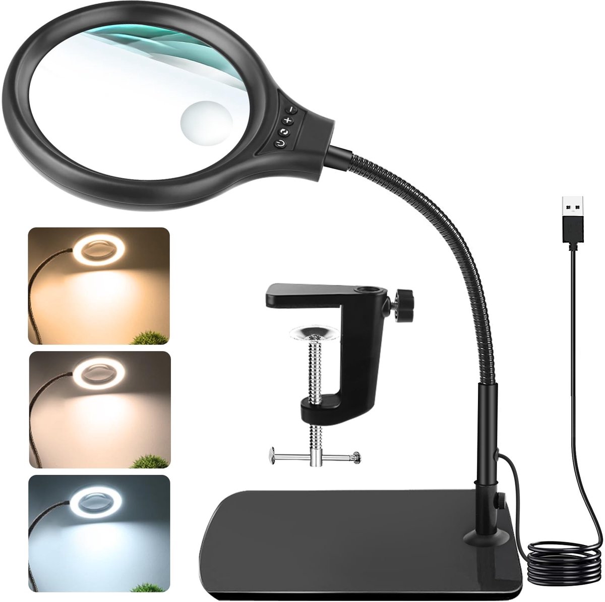 Omgoods - LED Vergrootglas met Standaard en 10 Helderheidsniveaus