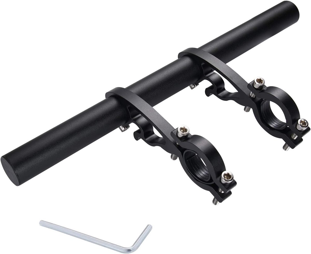 Fietsstuurverlenging, 25 cm/9,84 inch stuurverlengingsbeugel, aluminiumlegering, fietsstuurverlenging, beugelstang voor klem, snelheidsmeter, GPS, lamp, zaklamp, telefoonhouder
