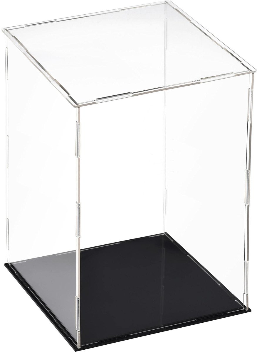 Omgoods- Vitrine Stofbestendig - Presentatiekubus - 15 x 15 x 25 cm - Montagebox - Figuren/Verzamelobjecten - Thuisopslag