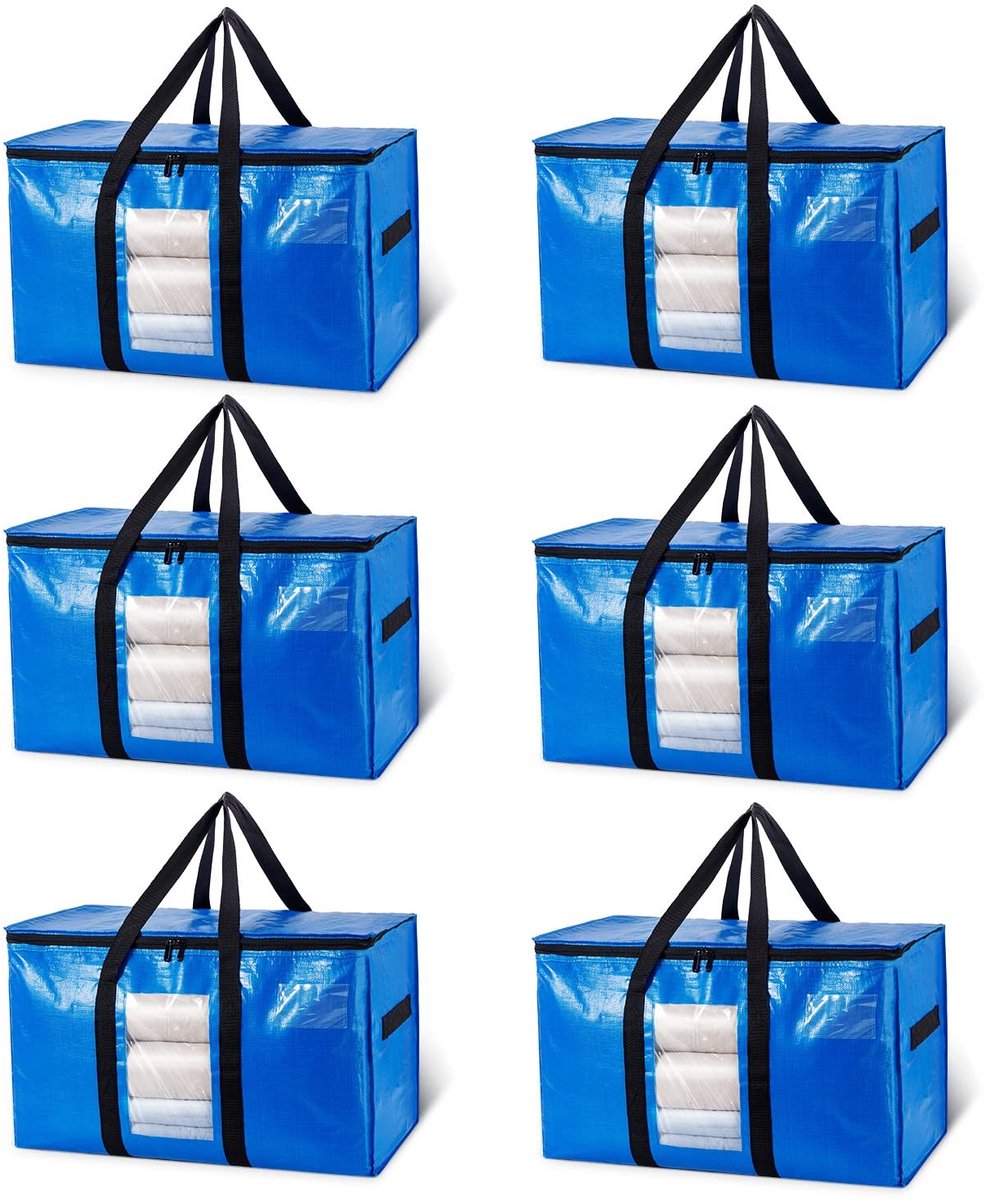 Omgoods - 6-Pack Heavy Duty Verhuisdozen met Ritssluiting