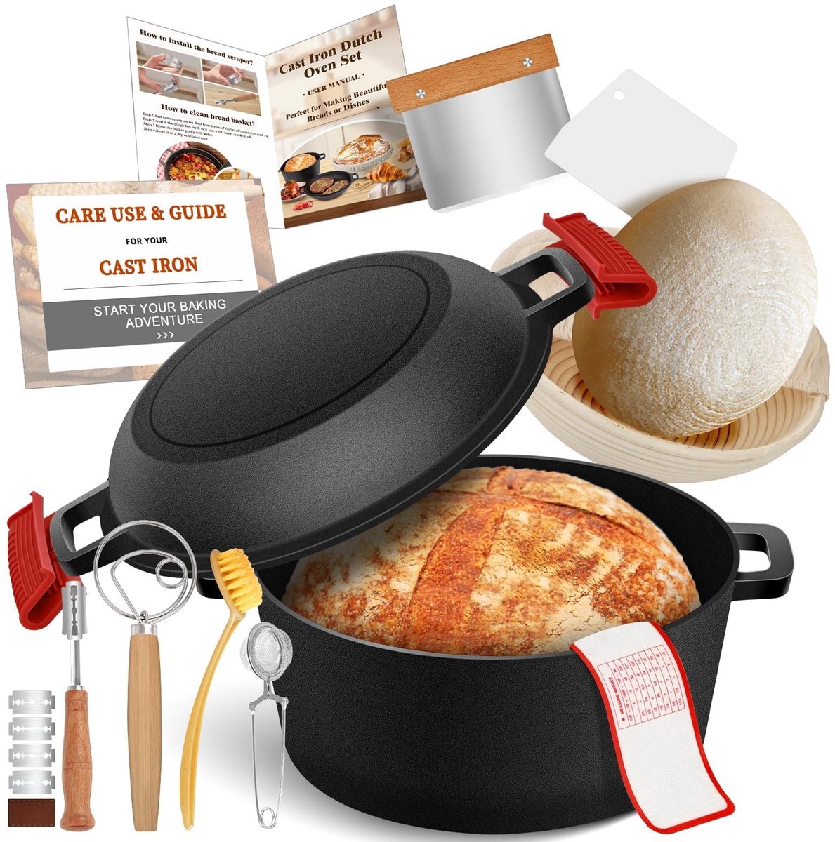 Omgoods - Gietijzeren Dutch Oven voor Brood Bakken 5QT