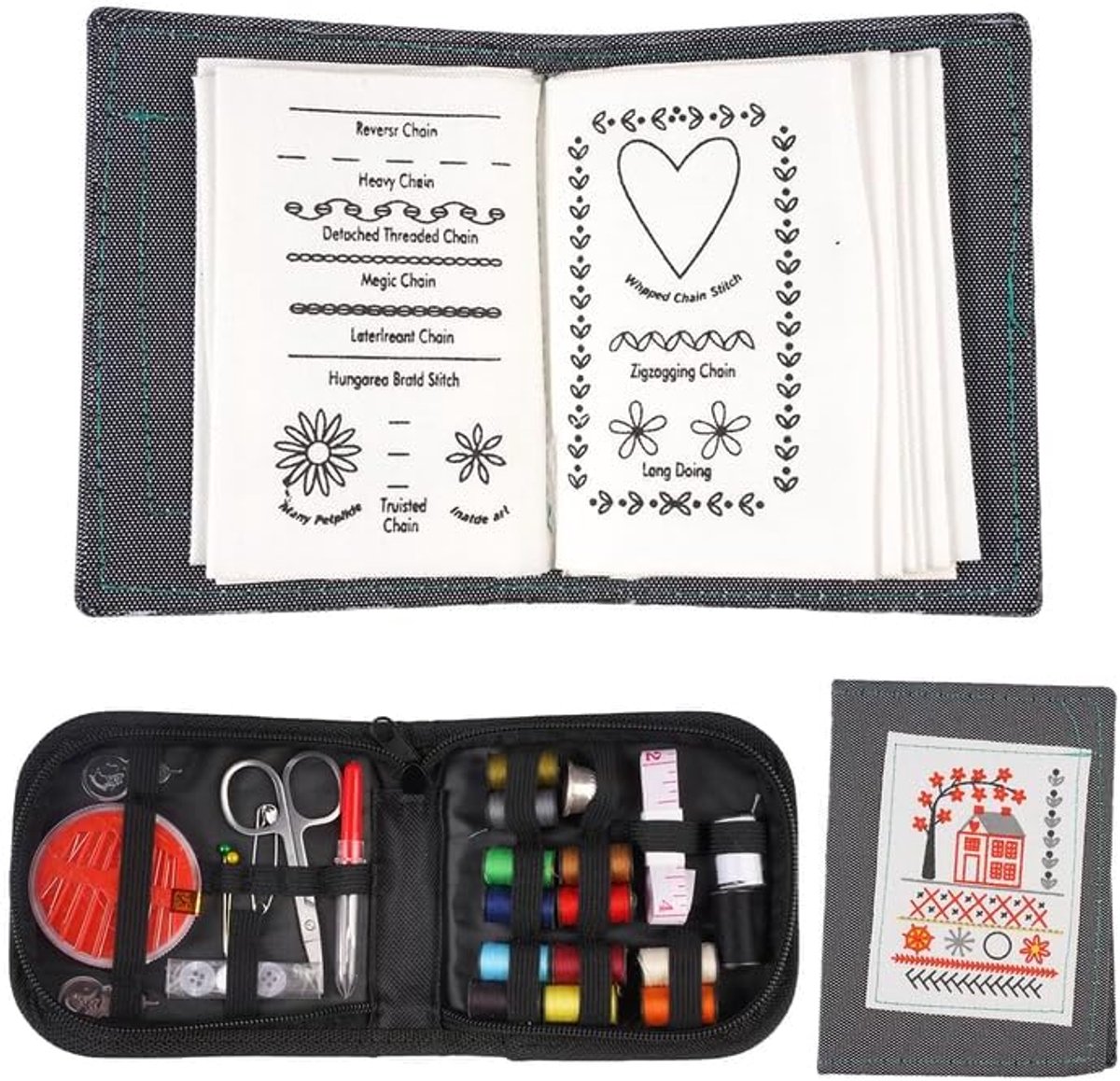 Stitch Book Kit,Borduurboek met Borduurwerk | Embroidery Stitch Book Set,Borduurpatroonboek voor Doe-Het-Zelvers,Volwassenen,Hobby,Knutselen,Familie,Breien