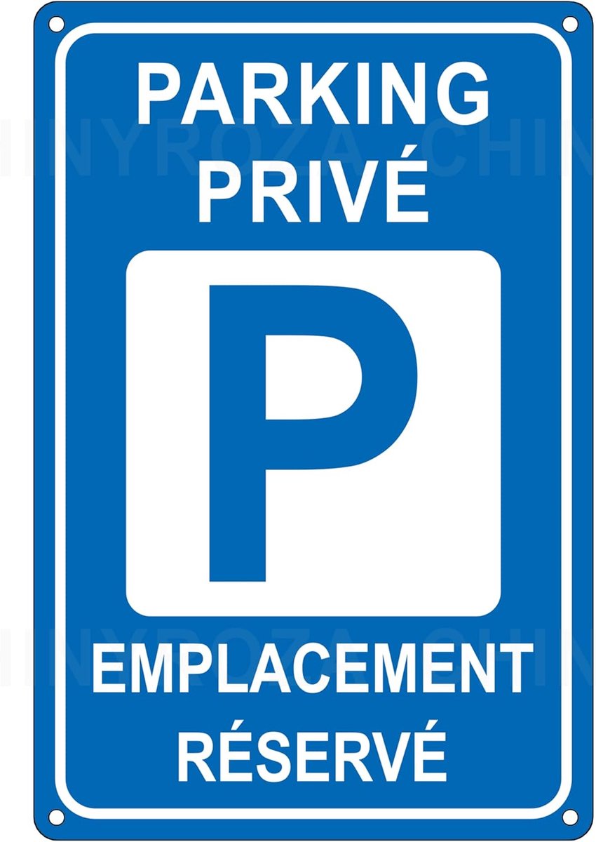 Parking Privé Emplacement Réservé Aluminium Réfléchissant 20 x 30 cm