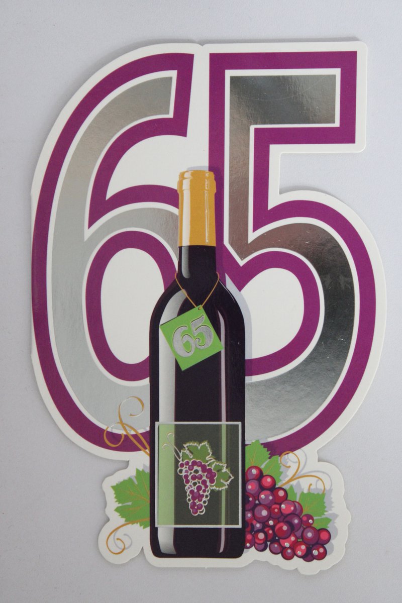 Luxe Wenskaart 65 Jaar - Verjaardagskaart - Leeftijdskaart - Verjaardag - Jarig - Leeftijd 65 - Touche Cards - Kaart - 8717245010177 - Geburtstag - Birthday - Anniversaire - 1 Stuks - In Folie - Gratis Verzonden - Hoge Afnamekortingen - 12x17.5cm
