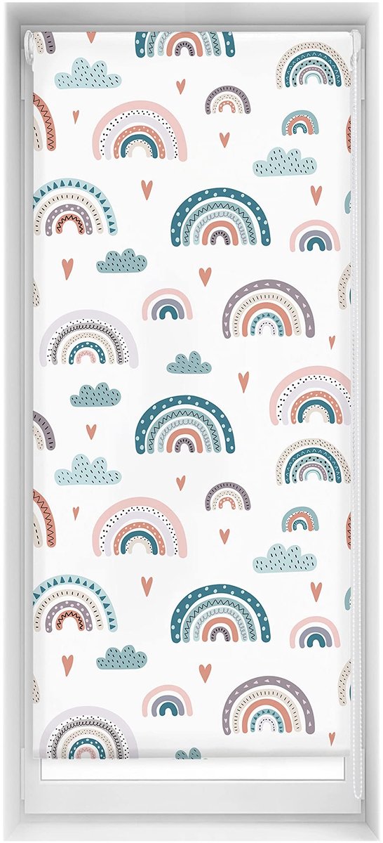Omgoods - Easy Blind Zonder Boren - Translucent Regenboog Blauw 65 x 150 cm