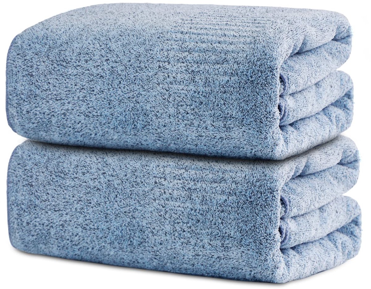 Omgoods - Set van 2 Grote Microfiber Badhanddoeken, Super Zacht en Absorberend