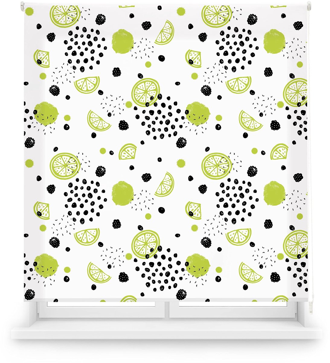 Omgoods - Transparante Rolgordijn met Digitale Print - Keuken Lime 150x180 cm