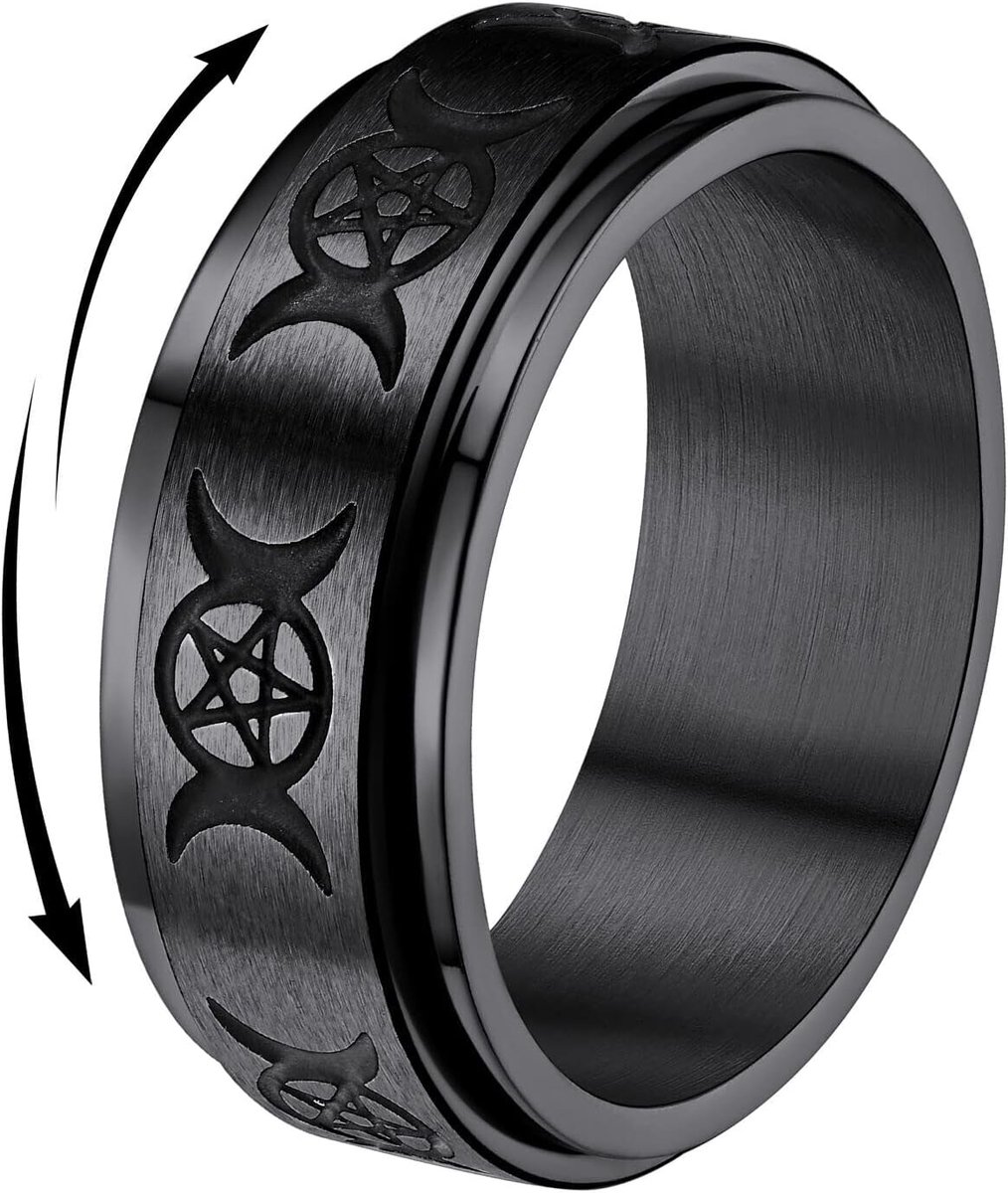 Roestvrij stalen fidgetspinner-angstring voor mannen en vrouwen,
