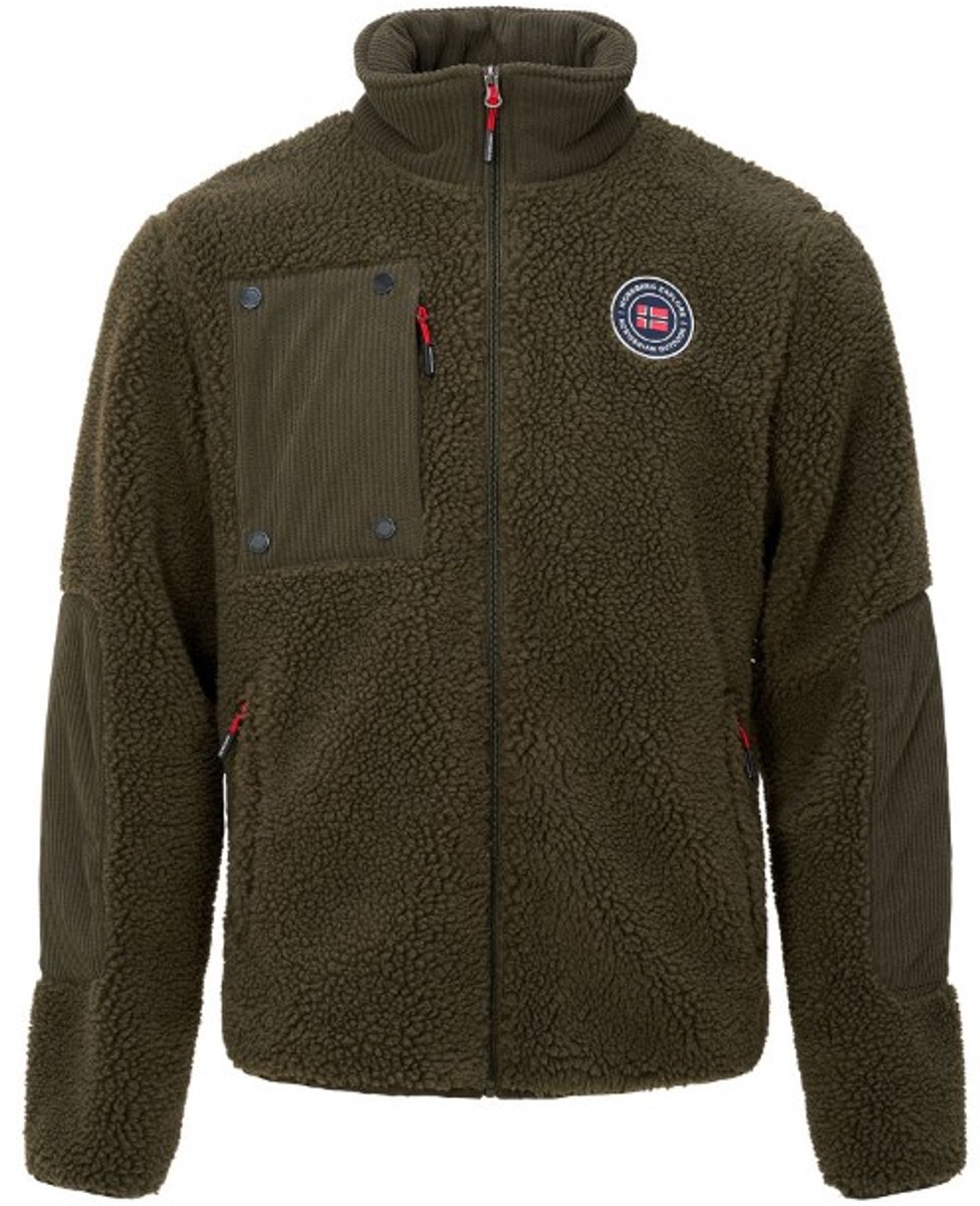 Vest Olaf army teddy fleece winter Nordberg Groen