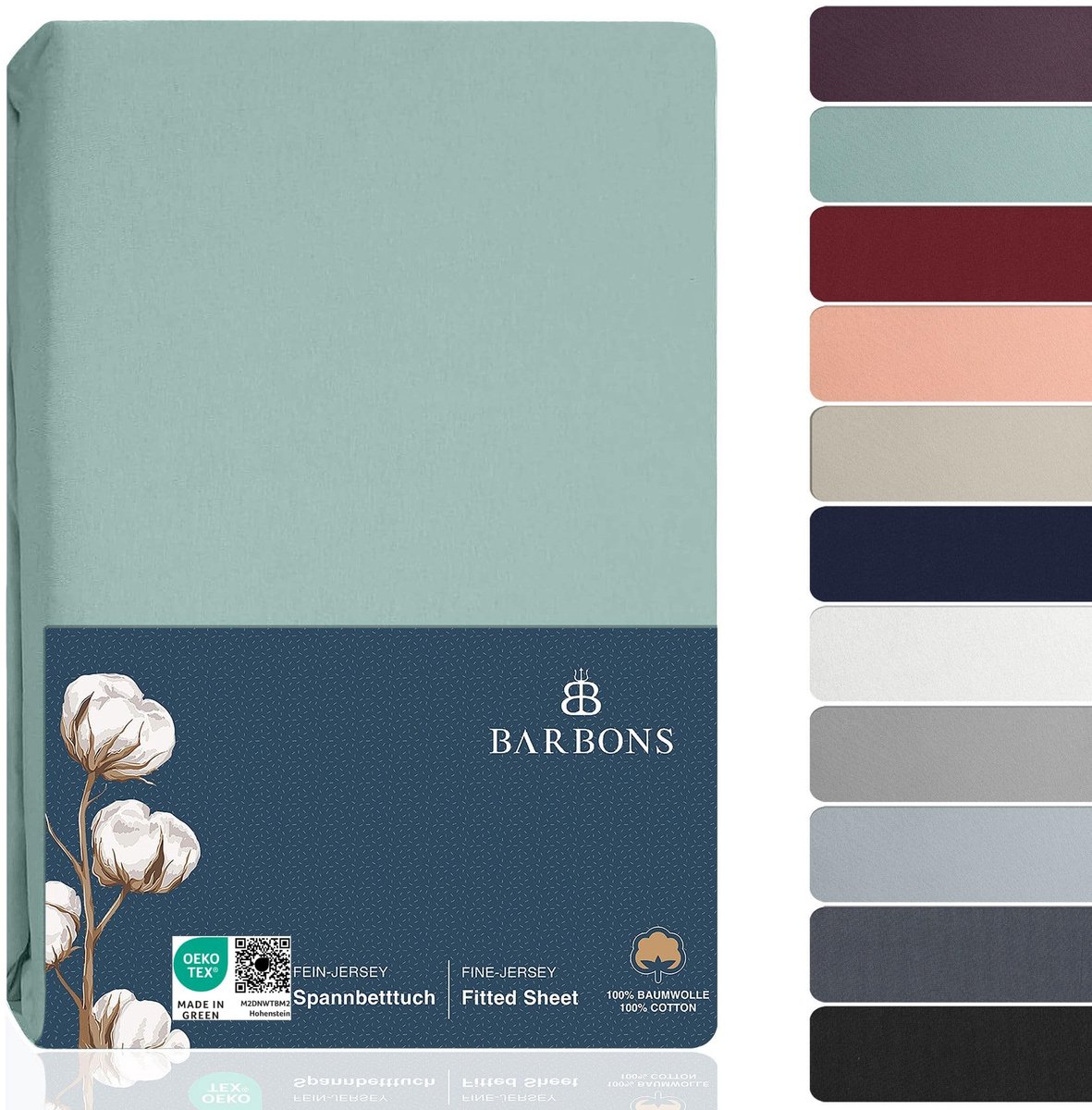 Omgoods - Fitted Sheet 180x200 cm - 100% Katoen, Groen