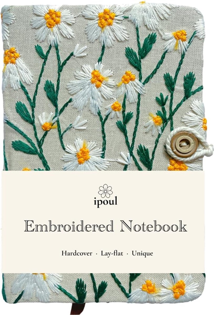 Omgoods - Sketchbook met Pocket - Wit Daisy A6 Notitieboekje
