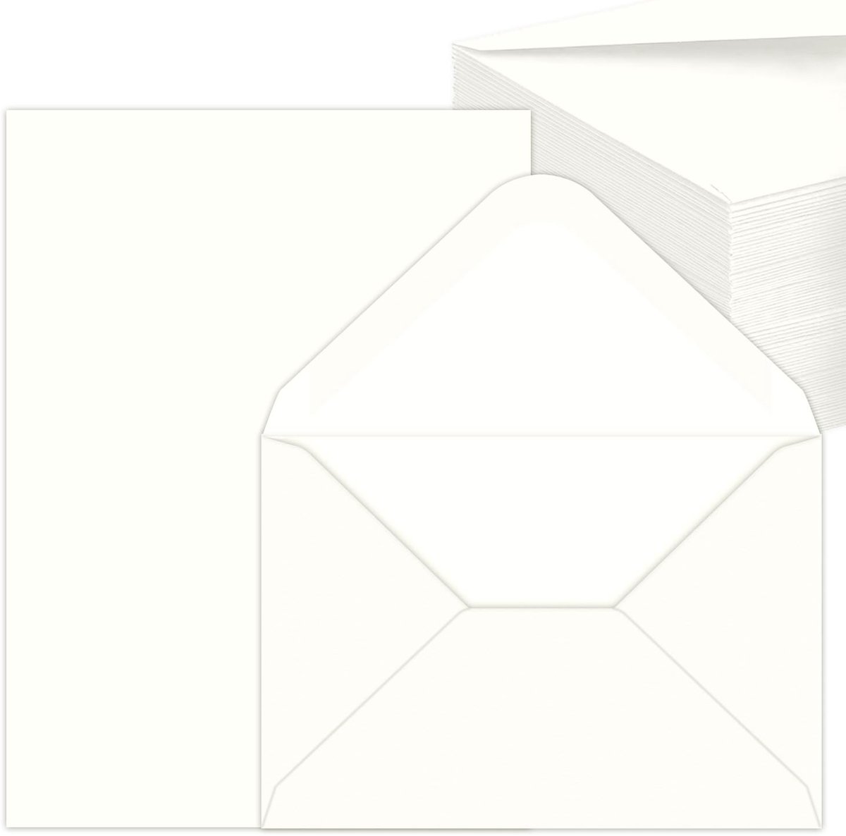 Omgoods - Set van 50 Kraft Enveloppen met Lege Vouwkaarten voor Diverse Gelegenheden
