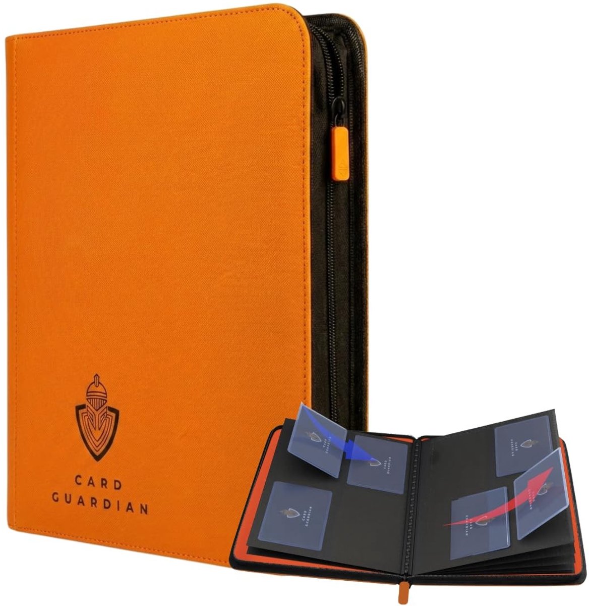 Omgoods - Toploader Premium 4 Pocket Binder voor 160 Kaarten - Oranje