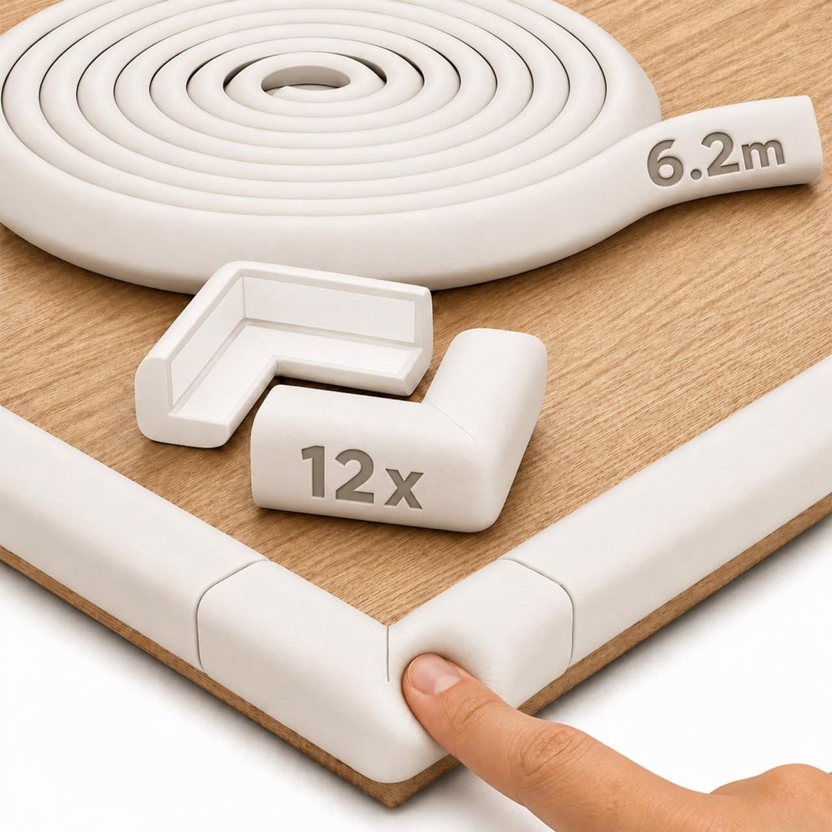 Omgoods - Foam Baby Hoek- en Randbescherming - 6.2 m + 12 Hoekbeschermers