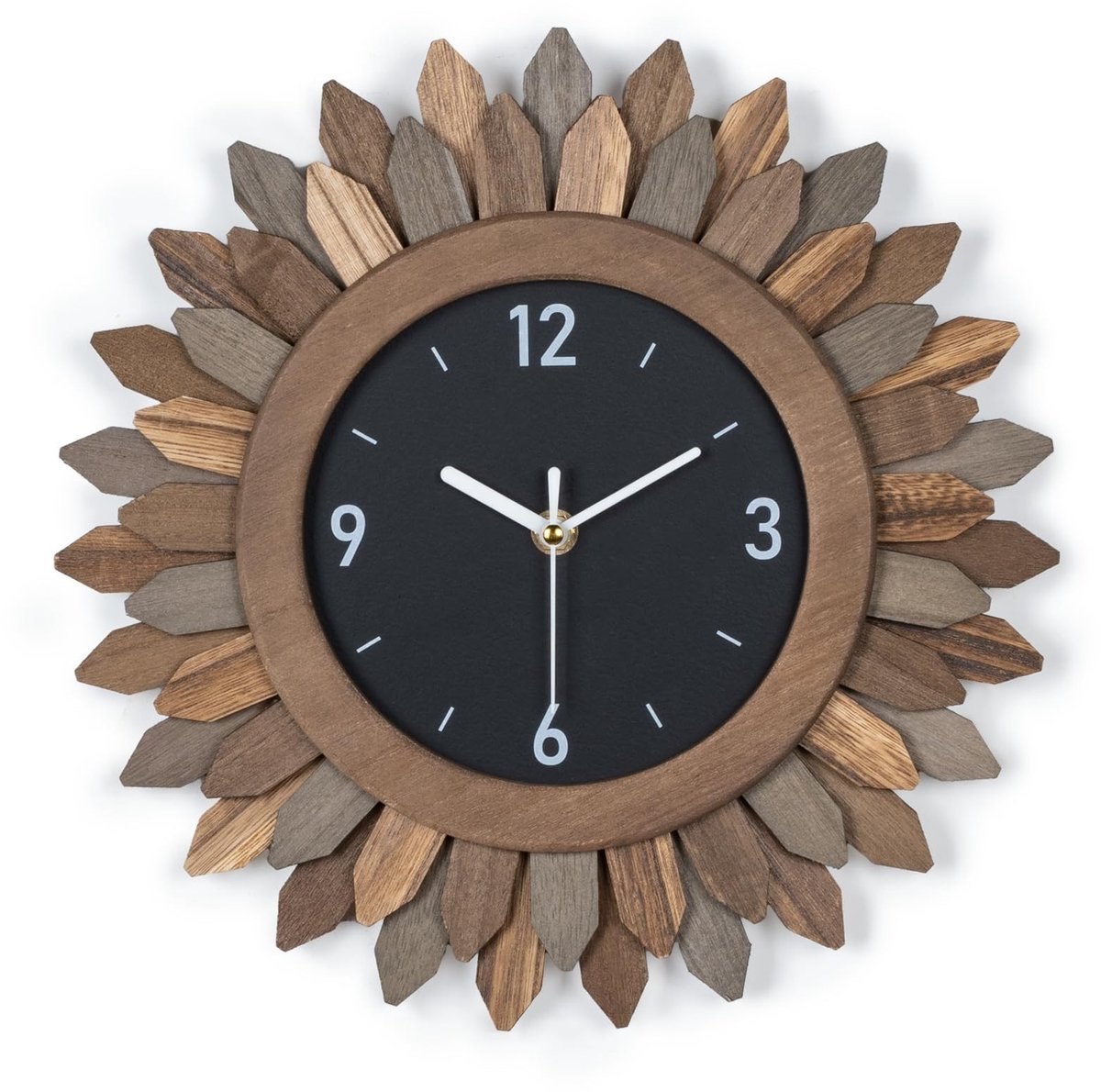Omgoods - Stille Wandklok van Hout - 30 cm Rustieke Decoratie voor Thuis