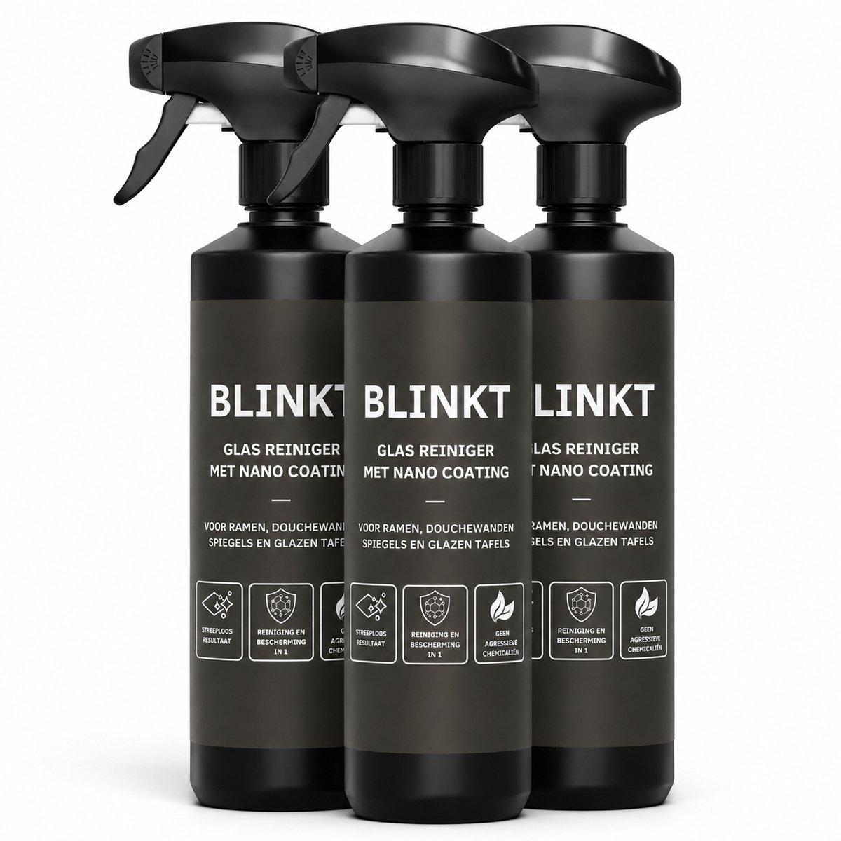 Glasreiniger met Nano Coating 3x - Kristalhelder & Streeploos - Ruitenreiniger, Autoruiten & Spiegels - 500ml - BLINKT