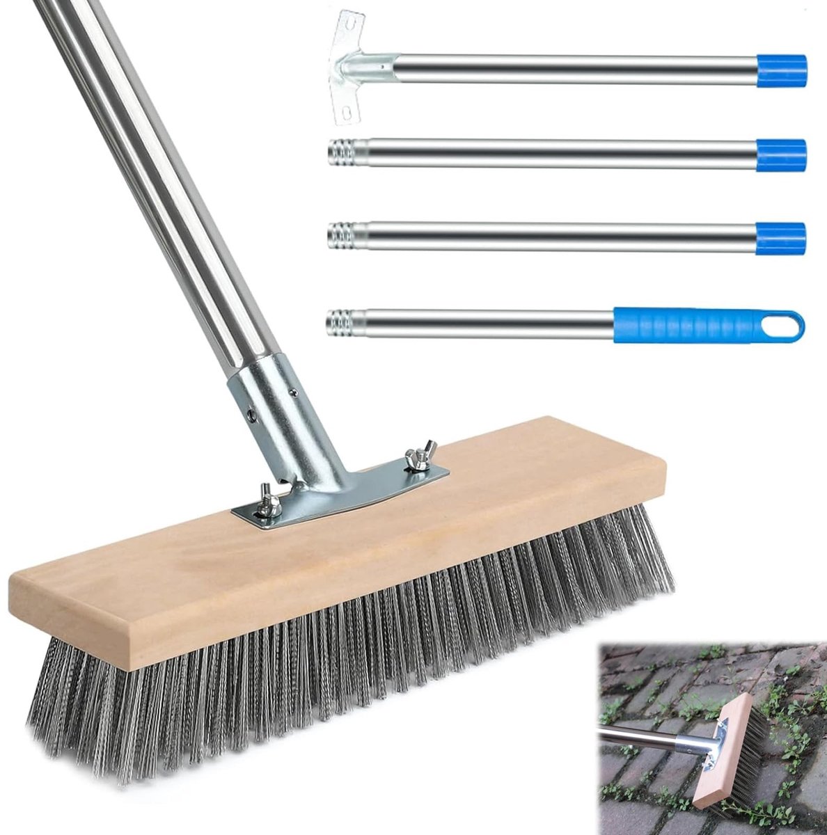 Omgoods - Draadborstel met Handvat - 160 cm voor Tuin en Terras