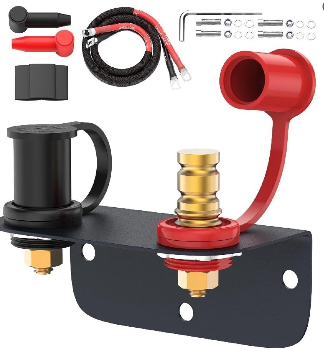 Omgoods - Externe Accu Klemmen met Montagebeugel en Kabels