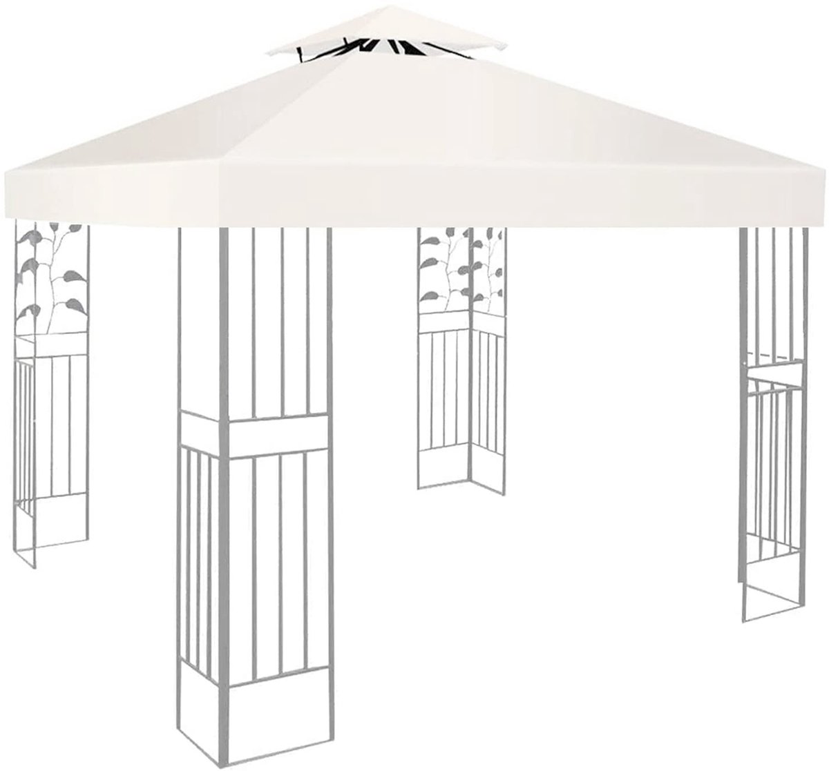 Omgoods - Vervangend Dak voor Gazebo 3 x 3 m - Waterdicht Beige