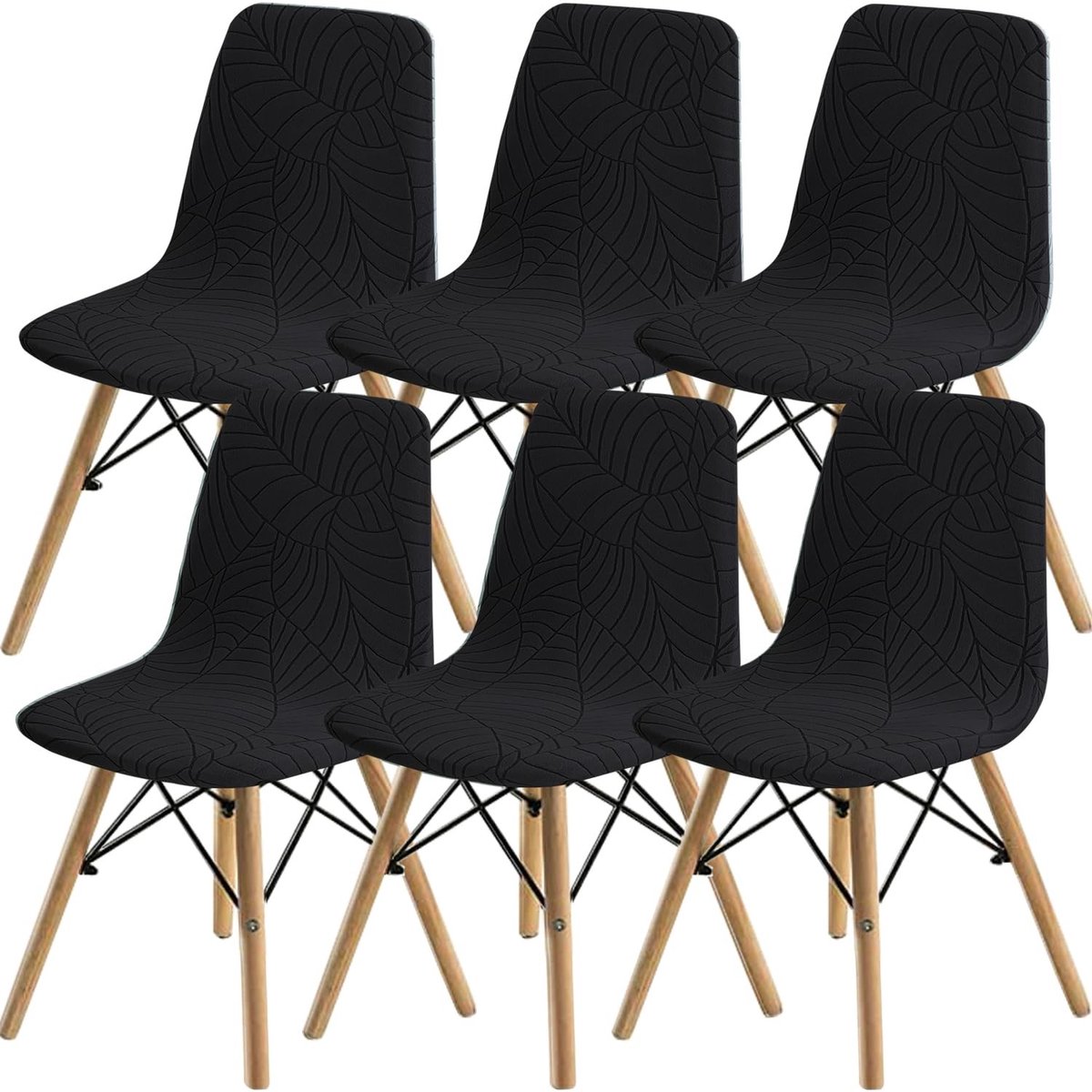 Omgoods - Set van 2/4/6 Eetkamerstoelen - Moderne Stoelen in Zwart