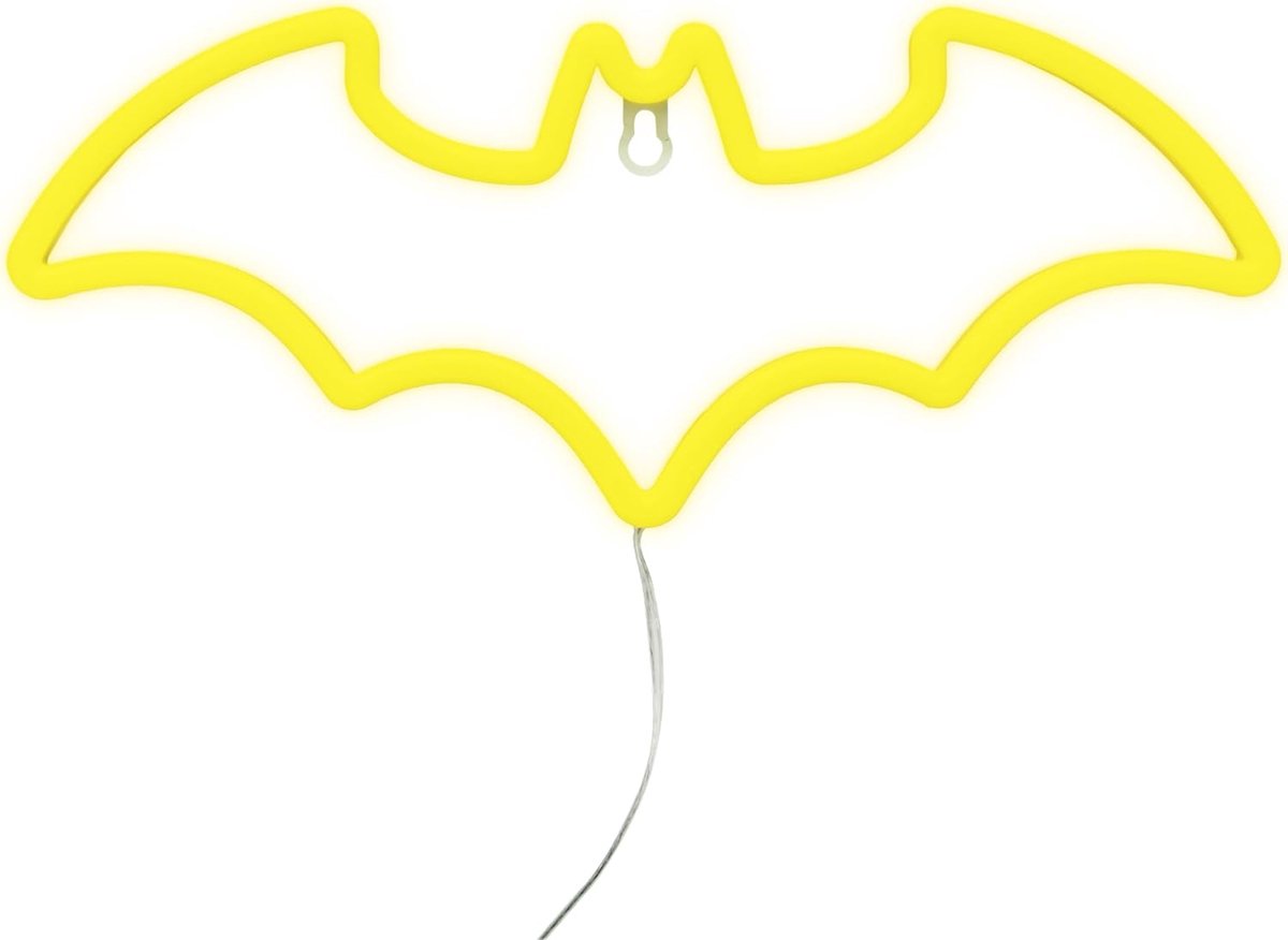 led-neonlamp, officieel gelicentieerd door DC Comics, iconische logo-vorm, USB-voeding, accessoires en decoratie voor kinderkamer, Paladone, geel