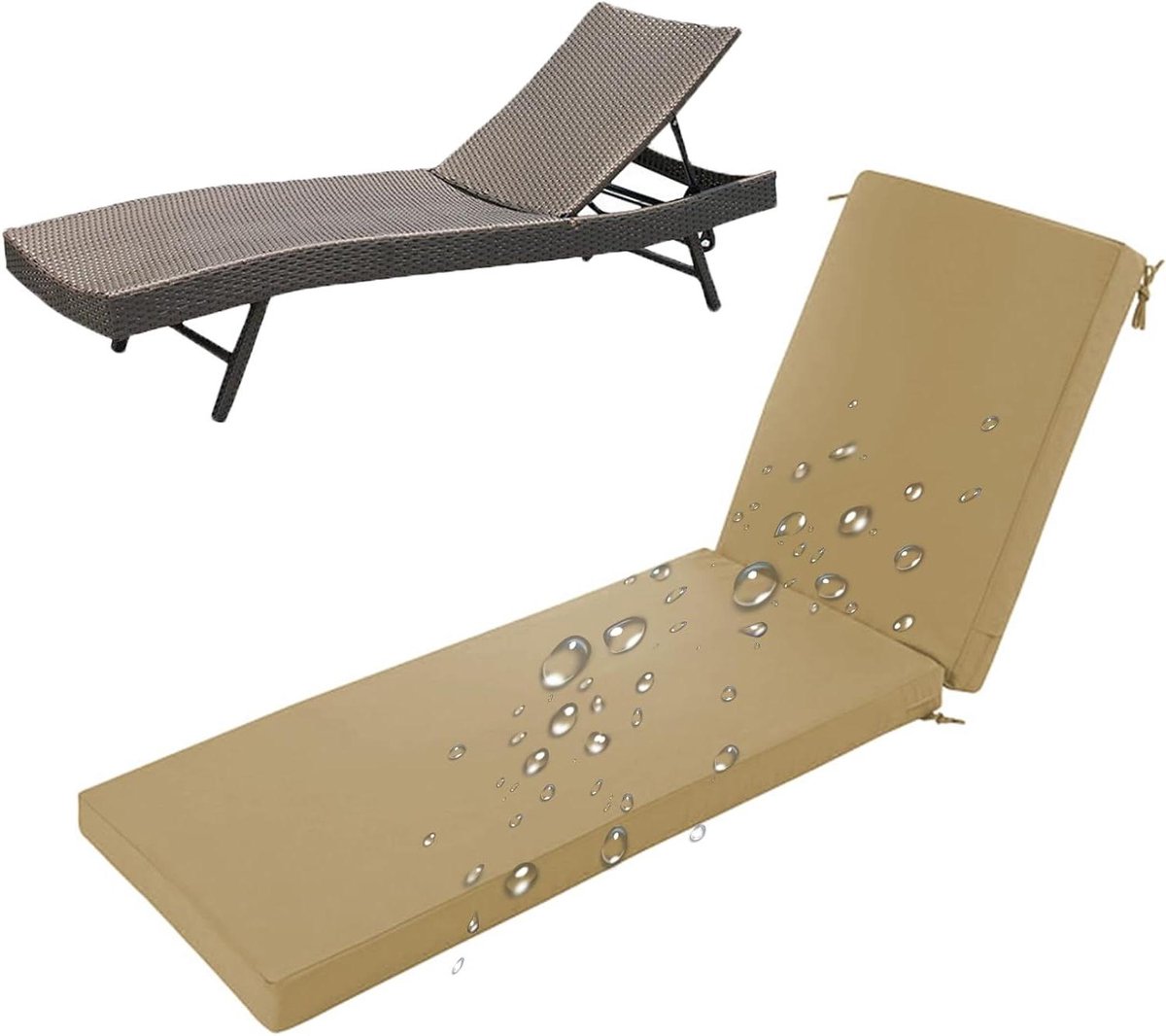 Waterdicht Zitkussen - Buitenmatras Tuinkussen - Buiten Ontspannen - Antislip Stabiliteit - 190x60 cm - Grijs