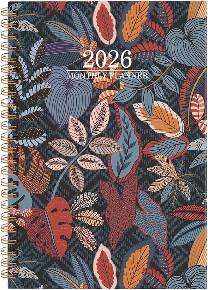 Agenda 2026 - Zakagenda A5 - Met Decoratieve stickers - Planning van de bloemenplanning - Voor Thuis School Kantoor Klaslokaal Plannen Studie Werk Academisch Leraar - 21.59 x 16.5 cm - D
