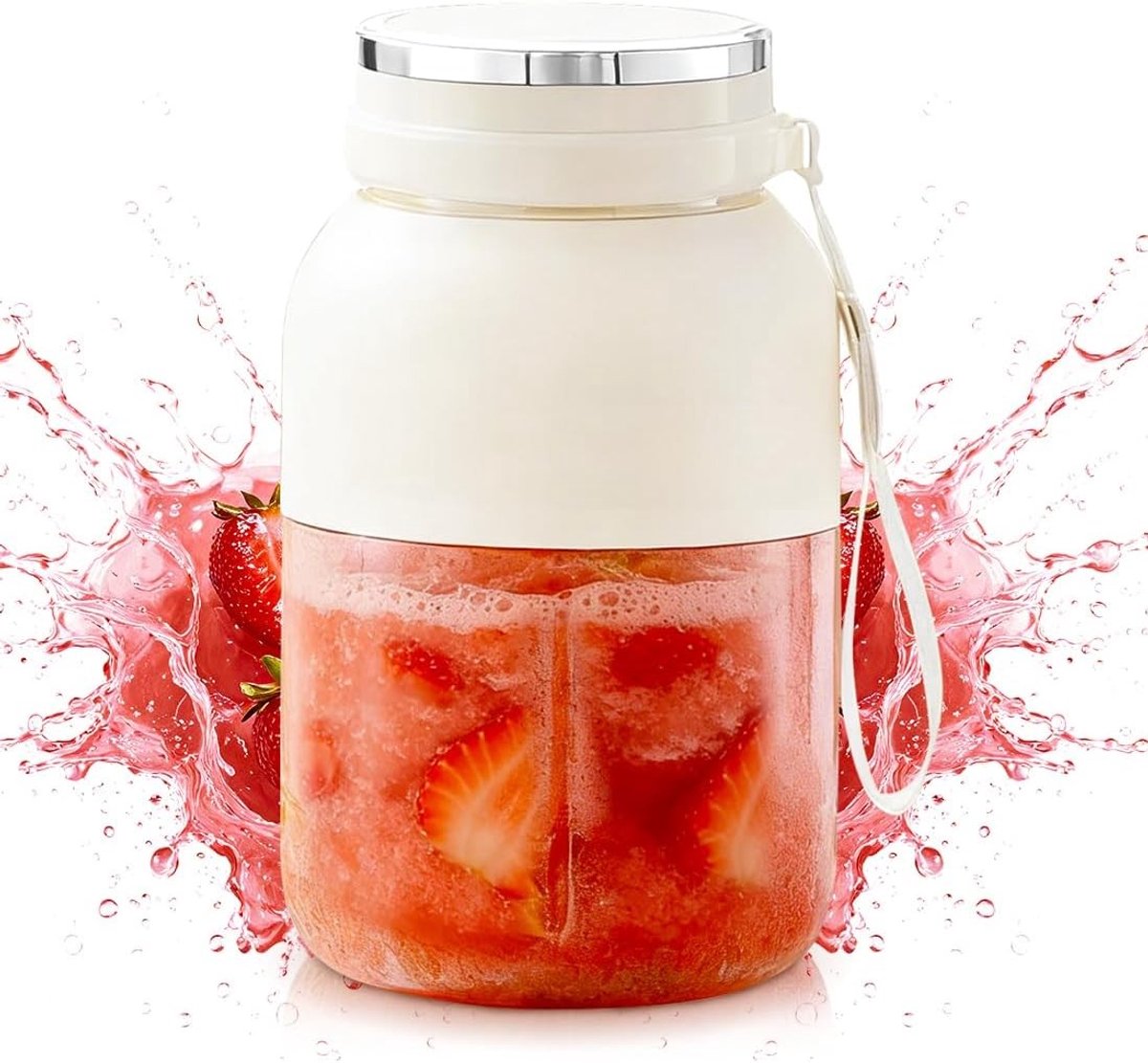 Draagbare Smoothie Maker 1300ml Oplaadbare USB-C Mini Mixer voor Vers Sap Shakes en Gezonde Dranken voor Thuis Kantoor Gym en Kamperen