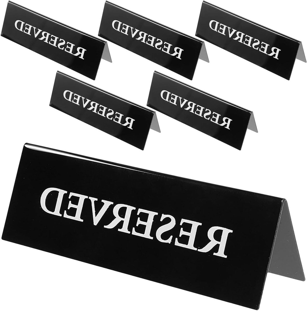 Reserveringsborden - Tafelkaarten Stoelbordjes - Evenementen Organiseren - Herbruikbaar en Duurzaam - 15x5x4cm - Zwart