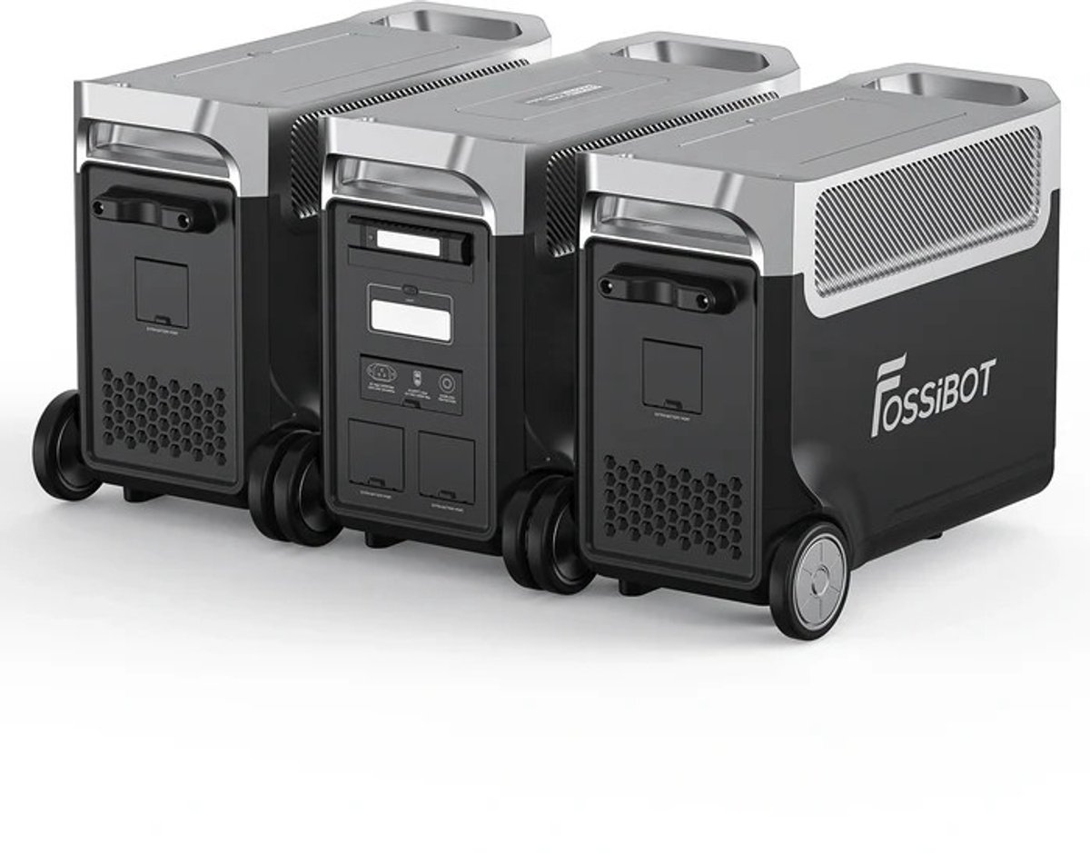FOSSiBOT F3600 Pro Powerstation + 2x FB3840 Uitbreidingsbatterij 11520Wh 3600W continu 7200W piek LiFePO4 | UPS <10ms Noodstroom voor Thuis, Camper, Camping, Off-Grid