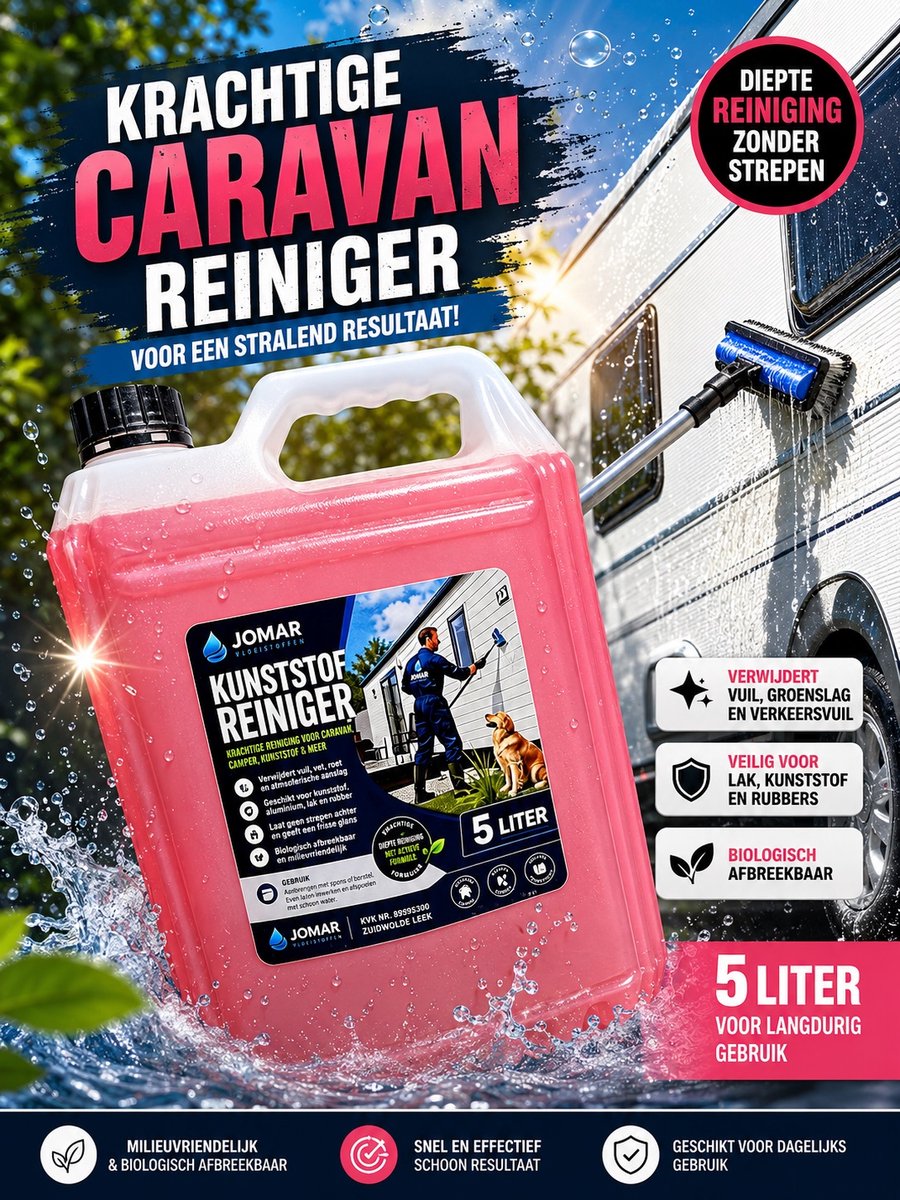 Kunststofreiniger - Caravanreiniger - caravancleaner - chaletreiniger - kunststof reiniger - caravan reiniger - 5 Liter