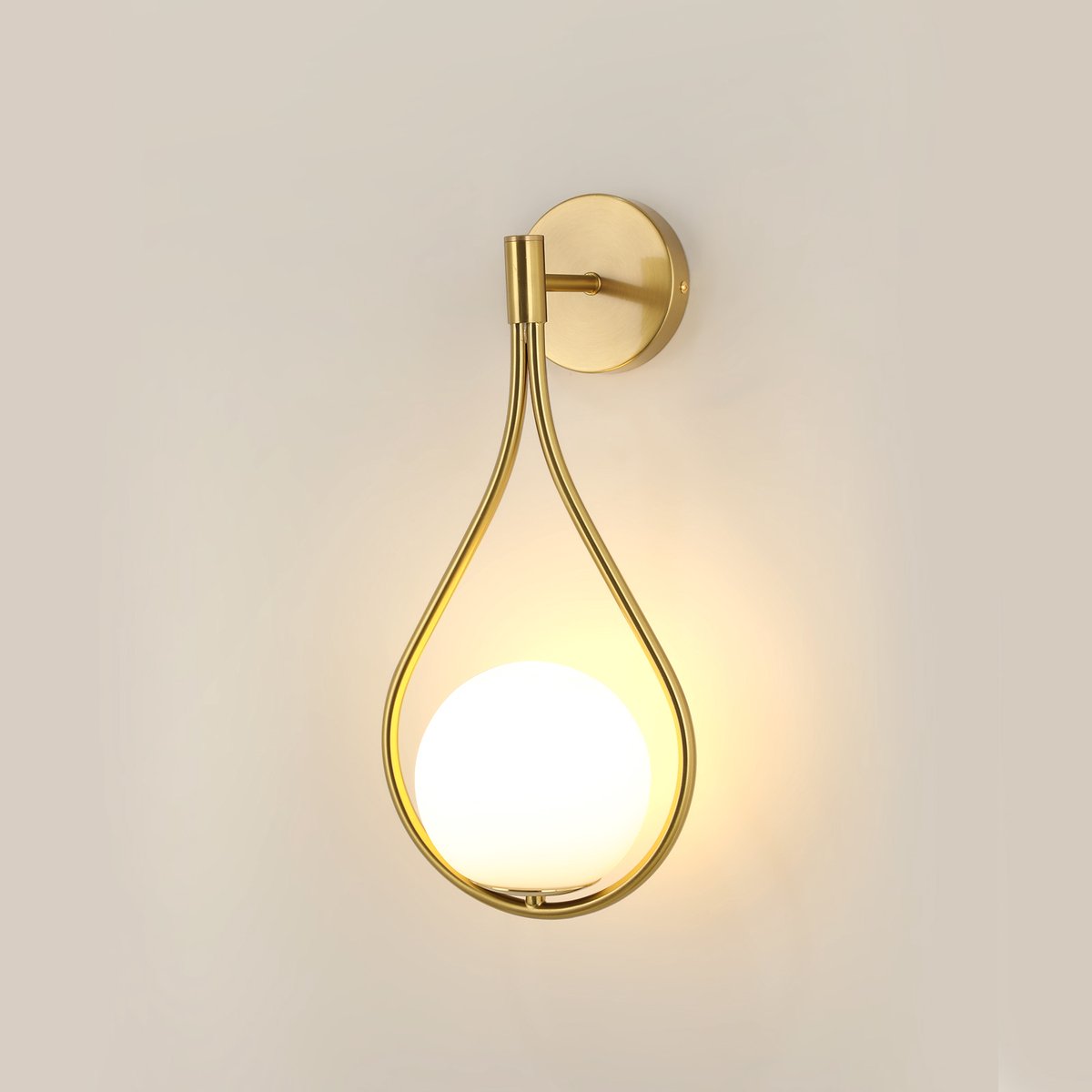 Riserva Wandlamp Goud Modern Vormvrij Ontwerp IJzer met Melkglas Kap E27 Fitting Max 60W 220V Zonder Lamp voor Gang, Trap, Balkon en Zolder