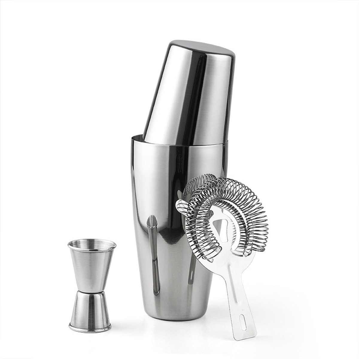 Boston-shaker 750ML/600ML – cocktailshaker van roestvrij staal – glazen maatbeker met interne maatstrepen – Tin-on-Tin cocktailshaker set – jigger – Japanse stijl.