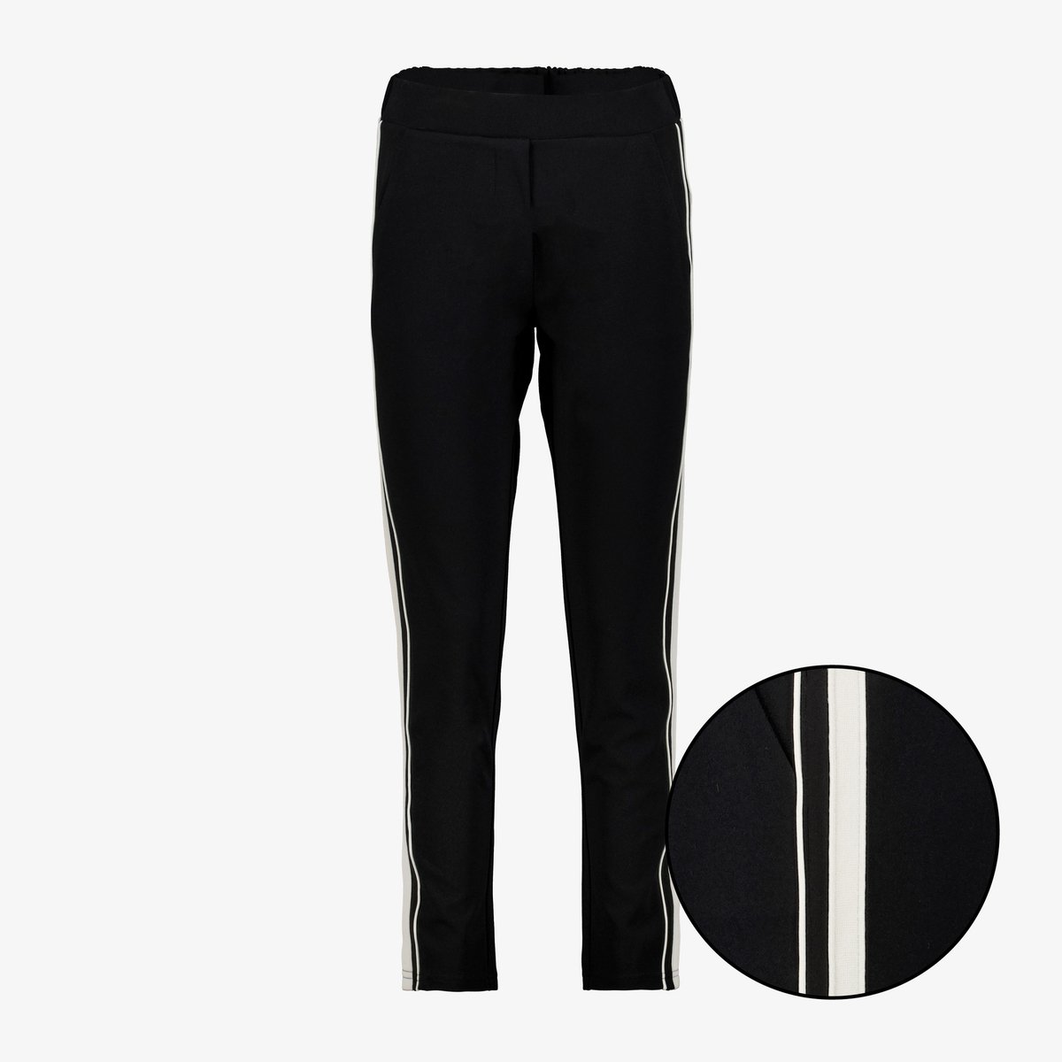 TwoDay dames broek met biezen zwart wit - Maat S