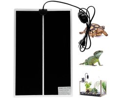 Verwarmingsmat voor huisdieren - Verwarmingsmat voor reptielen - Kan op de bodem van het terrarium worden geplaatst - Met thermostaat - Geschikt voor schildpadden, hagedissen en kikkers - 20 watt - 42 x 28 cm - Waterdicht - Verwarmingsmat