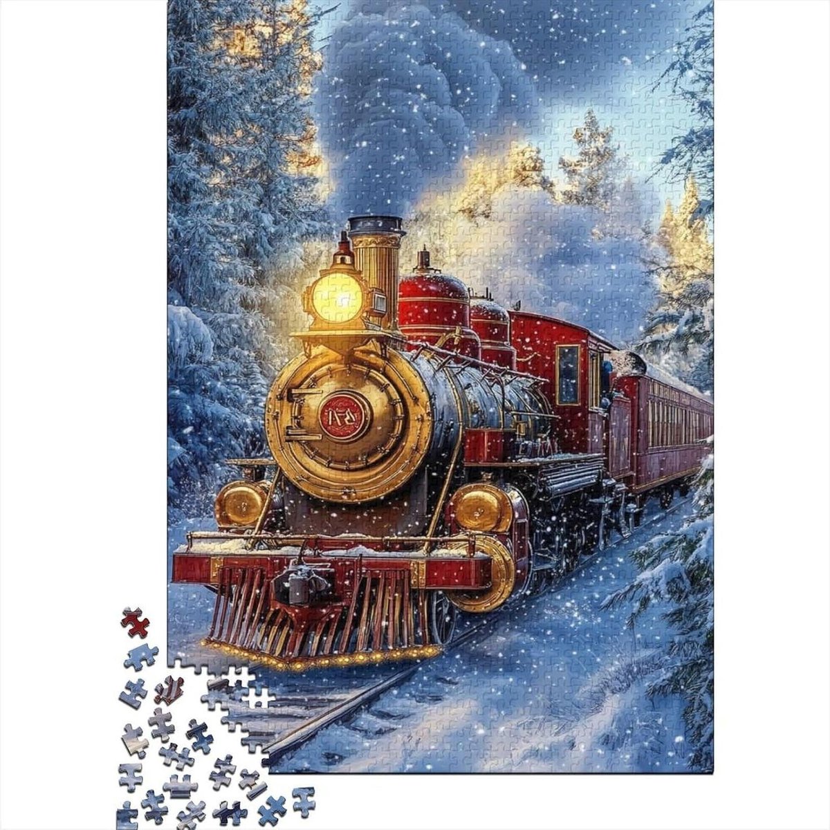 Winterlandschap Puzzel - Papier Puzzel - Familie Ontspanning - 1000 Stukjes - 70 x 50 cm - Stijl 1
