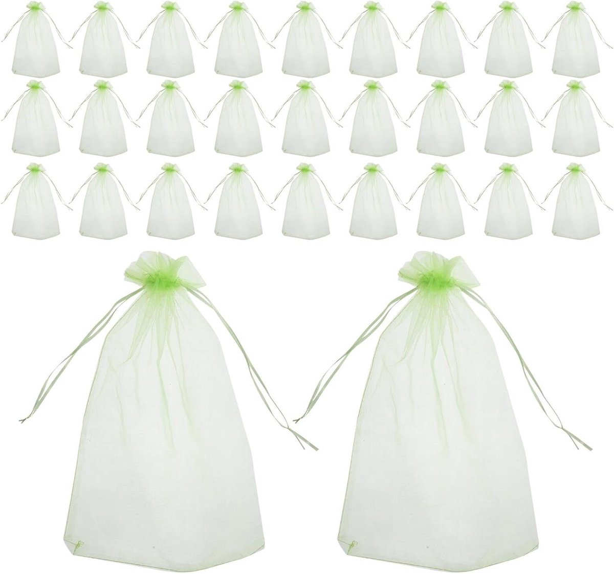 Organza Fruitbeschermzakken - Mesh Netzakken - Planten Beschermen - Ademend Materiaal - 100 Stuks - Groen