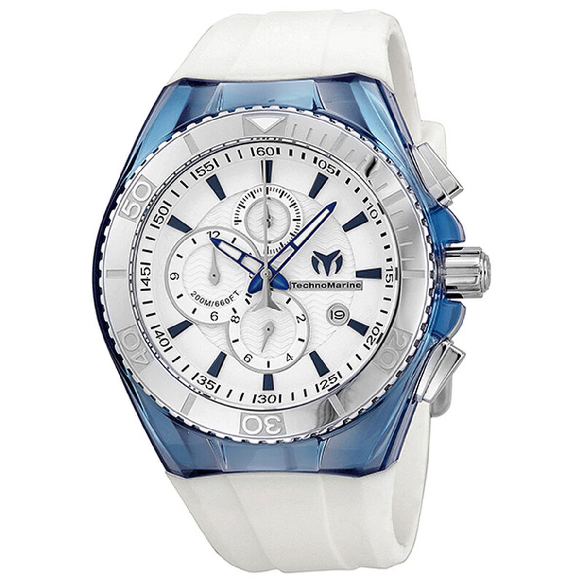 TechnoMarine Cruise Original BlueStar Chronograph Horloge 113007 – Unisex – RVS – Blauwe Wijzerplaat