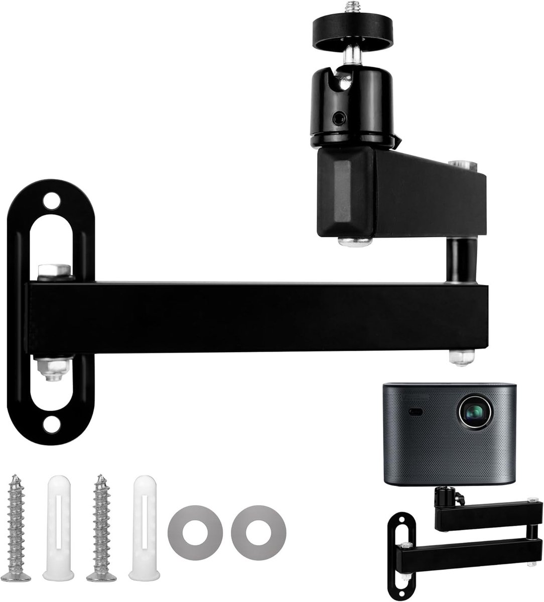 Projector Houder - Beamer Bevestiging - Stabiele Projectie - Verstelbare Arm - 35cm Uitschuifbaar - Zwart