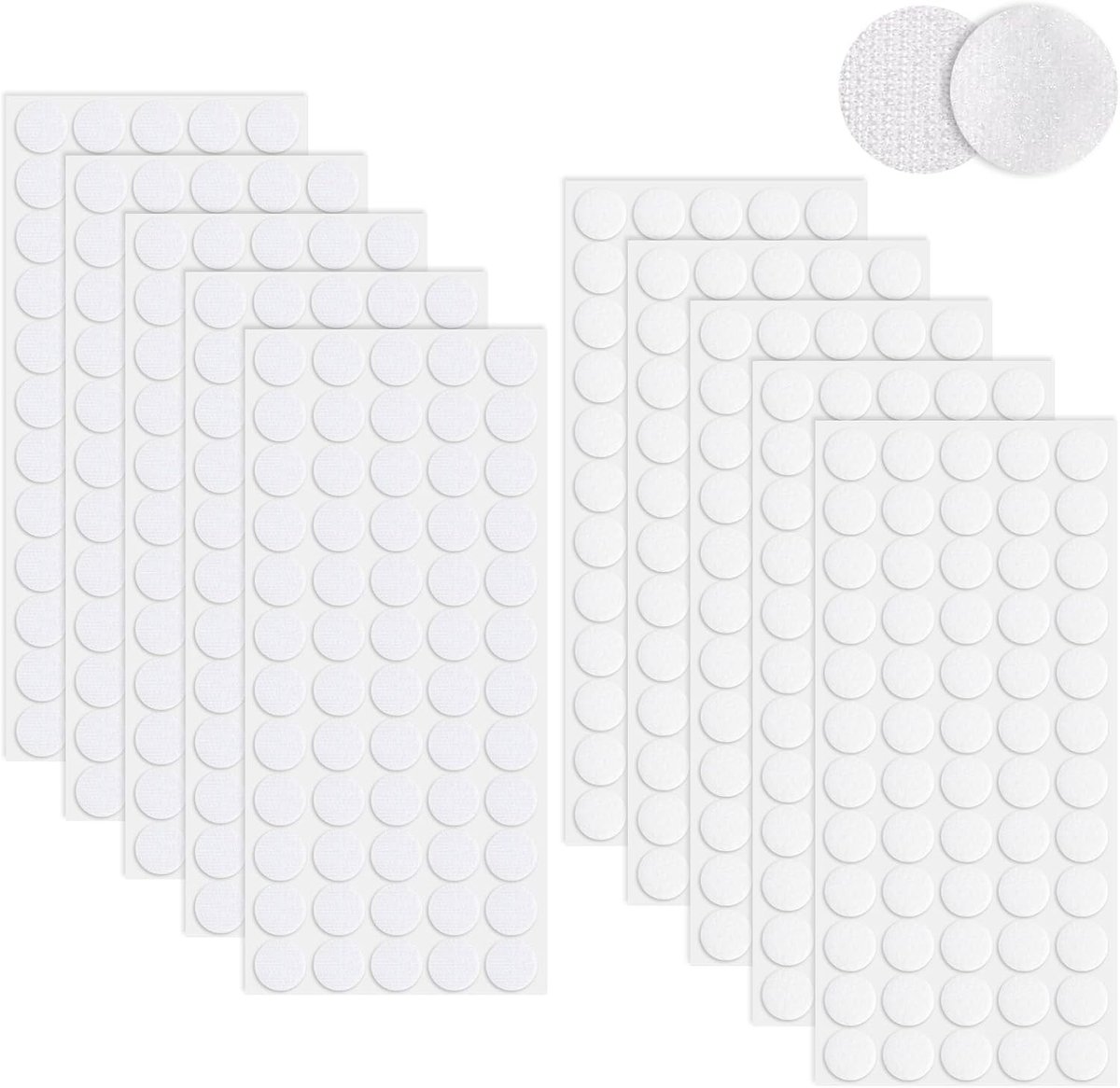 20 mm Hechtende Tape, 600 Stuks Dots, 300 Paar Plakband voor Papier, Metaal, Plastic en Glas
