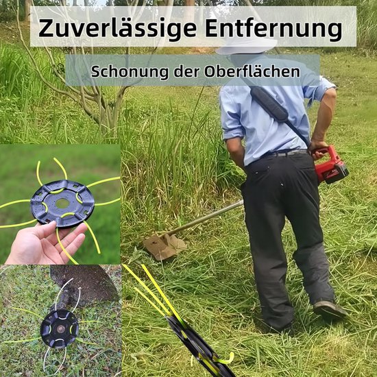 dubbele draadkop met klopsysteem, robuuste draadspoel voor bosmaaier, eenvoudige schroefdraadadapter en antislip handgreep (gatgrootte 25,4 mm, 4S + trimmerdraad) — afbeelding 5