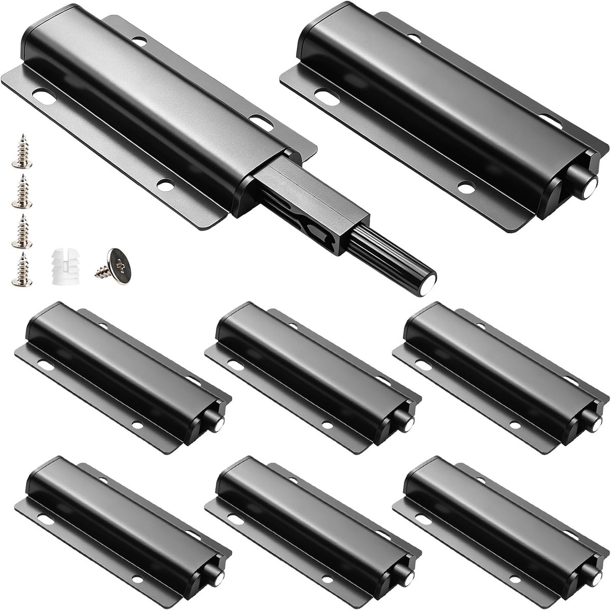 8 stuks drukdeuropener, drukknop kast push to open deuropener, aluminiumlegering drukopener kastdeur demper, voor deuren meubels laden kastdeur tip on opener druksnapper magneetsluiting