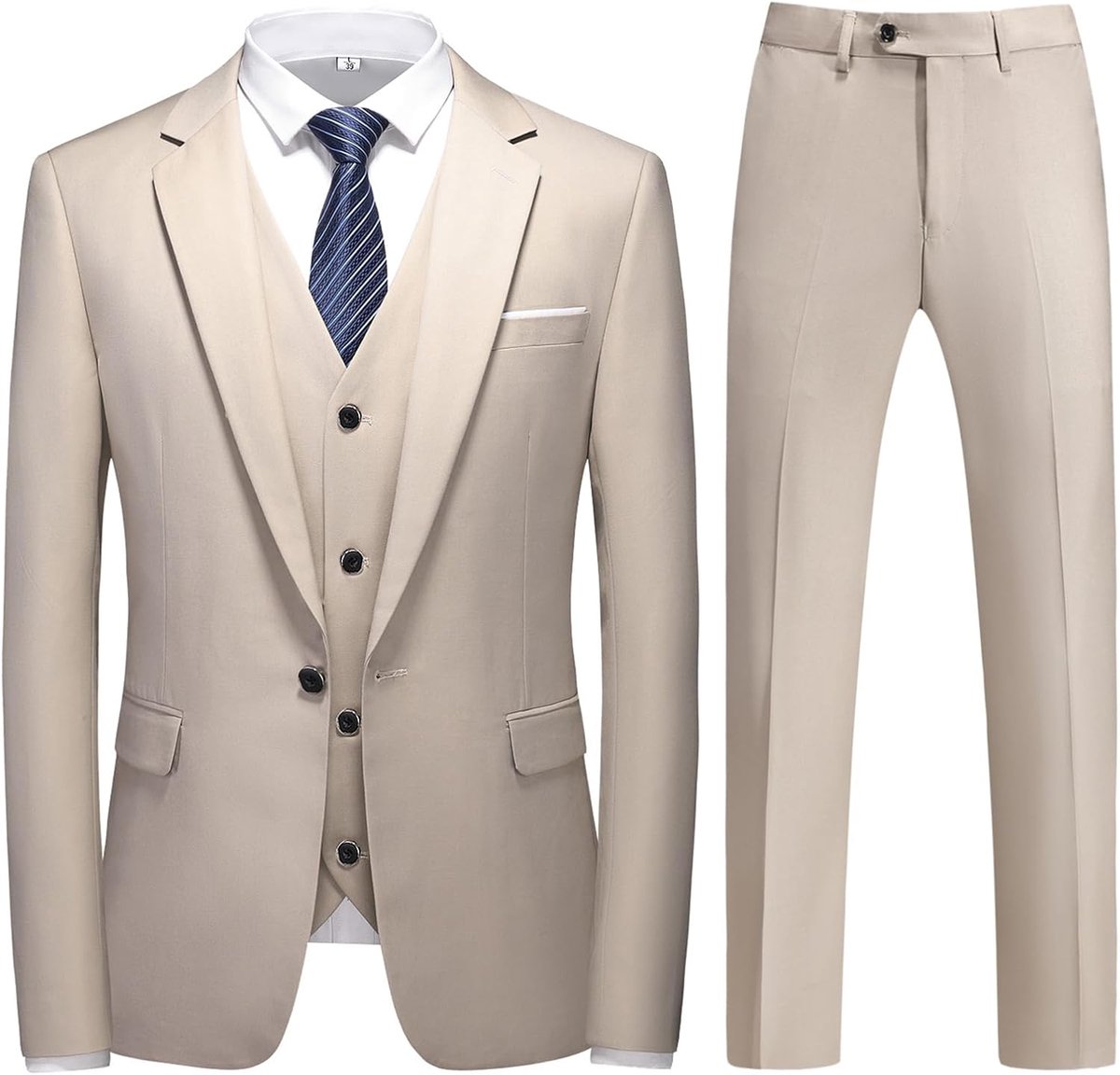 3-delig pak business smoking pak met één knop voor mannen smoking klassieke blazer vest broek set